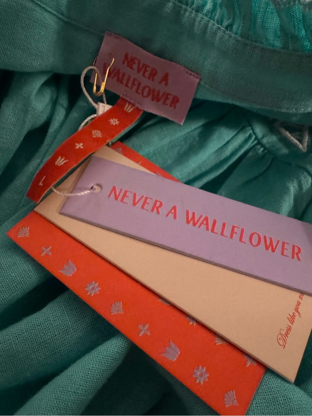 Never A Wallflower |Aqua Turquoise Eyelet
Embroidered Cotton/Linen Blend Top-NWT - Picture 6 of 9